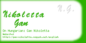 nikoletta gan business card